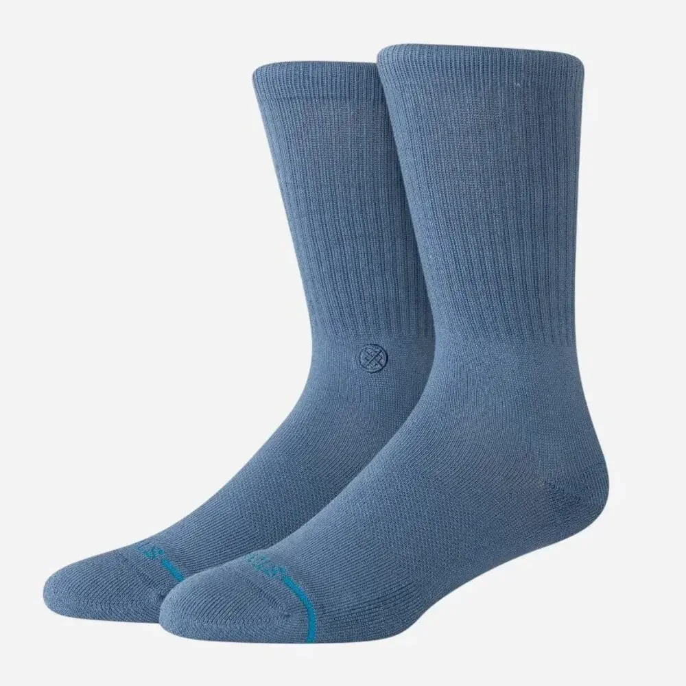 Stance Men's Large Seablue Icon Cushioned Athleisure Casual Crew Socks B22-5